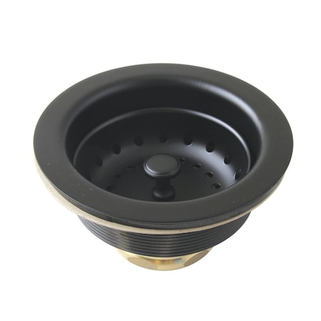 Kingston Brass 312 Inch Stainless Steel Kitchen Sink Basket Strainer, Matte Black K121BMB